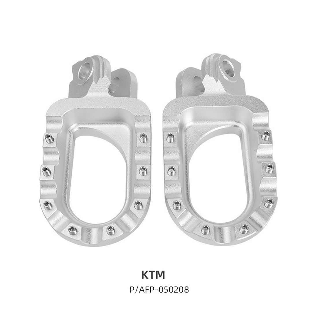 Подножки, пеги эндуро, алюминий CNC с шипами. (Серебристый)